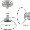 Unyqoos® Set van 25 sterke transparante zuignappen met schroefdraad en kartelmoer