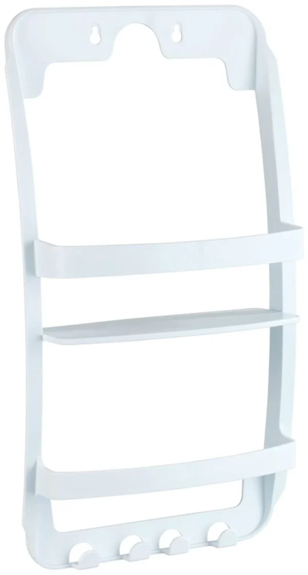 Unyqoos® Ruimtebesparend wit badkamerrek met manden en haken voor optimale organisatie