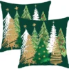 P-87213233381380-20260406112558.webp Unyqoos® Set van 4 decoratieve kerstkussenhoezen met boerderijthema en groene accenten