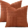 P-87213233391040-20260406110915.webp Unyqoos® Set van Twee Zachte Corduroy Kussenslopen met Elegant Gestreept Design