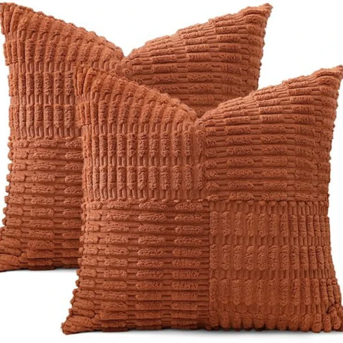 P-87213233391040-20260406110915.webp Unyqoos® Set van Twee Zachte Corduroy Kussenslopen met Elegant Gestreept Design