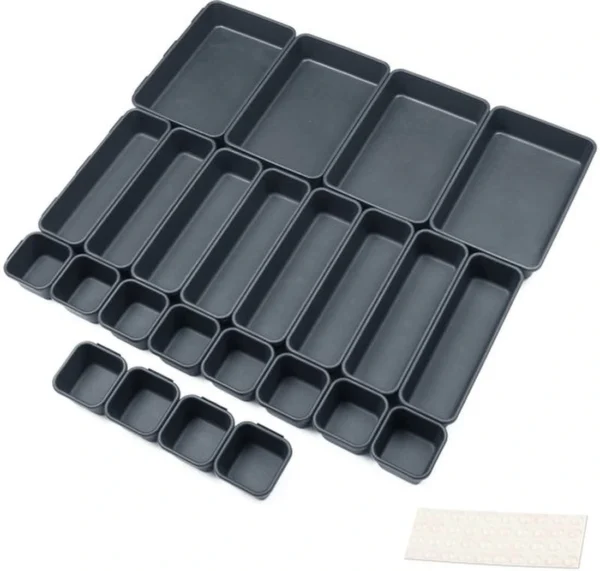 Unyqoos® Veelzijdige Lade Organizer Set van 24 Stuks met Anti-Slip Siliconen Ballen voor Keuken en Bureau