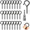 P-87213233406740-20260406115513.webp Unyqoos® Set van 25 veelzijdige zwarte schroefhaken voor binnen en buiten gebruik