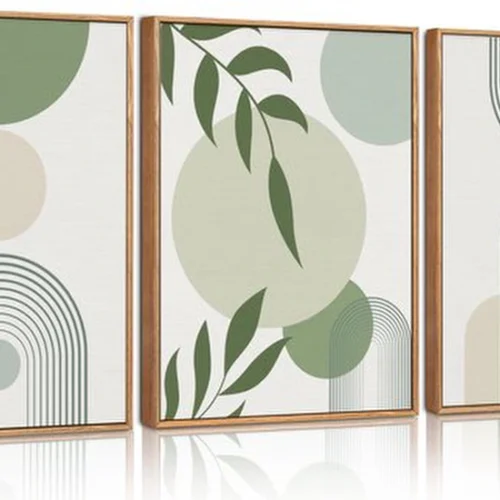 Unyqoos® Abstracte botanische canvaswanddecoratie set voor moderne interieurs