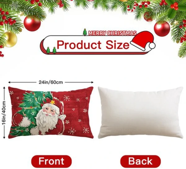 Unyqoos® Kerstkussenslopen Set van 4 met Sneeuwpop en Kerstman Motief voor Feestelijke Sfeer