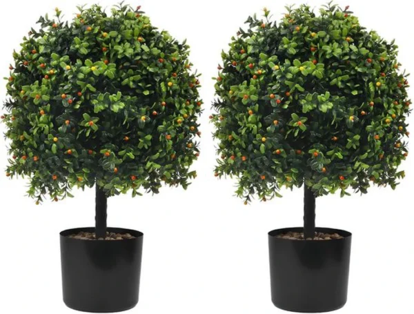 P-87213233461880-20260405141429.webp Unyqoos® Levensechte kunstbuxusballen met decoratief rood fruit voor binnen en buiten