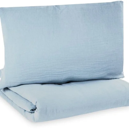 Unyqoos® Comfortabel kinderbeddengoed van mousseline denim met ritssluiting