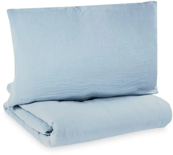 Unyqoos® Comfortabel kinderbeddengoed van mousseline denim met ritssluiting
