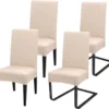 Unyqoos® Universele Stretch Stoelhoezen Set van 4 voor Diverse Gelegenheden in Beige