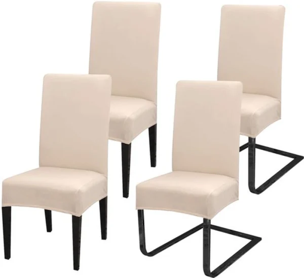 Unyqoos® Universele Stretch Stoelhoezen Set van 4 voor Diverse Gelegenheden in Beige