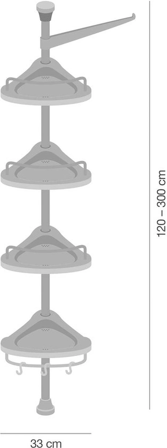 P-87213233496776-20260405173621.webp Unyqoos® Verstelbaar hoekrek voor badkamer met vier planken en haken