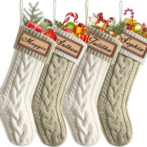 P-87213233526530-20260406093132.webp Unyqoos® Set van vier grote gebreide kerstkousen voor een sfeervolle decoratie