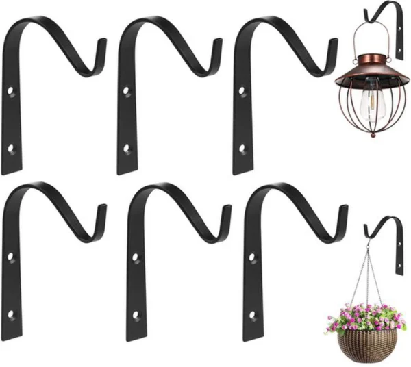 Unyqoos® Set van 6 stevige wandhaken voor bloemenmanden en lantaarns