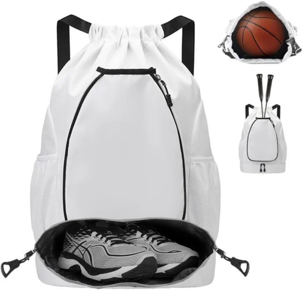 P-87213233550980-20260406084537.webp Unyqoos® Ruime en Waterdichte Trekkoord Gymtas met Meerdere Compartimenten voor Diverse Sporten en Reizen
