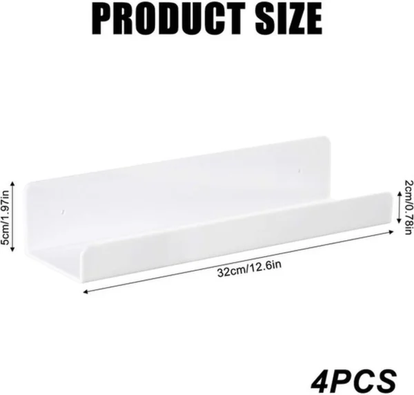 P-87213233574812-20260406080936.webp Unyqoos® Set van vier zelfklevende zwevende wandplanken van acryl voor elke ruimte