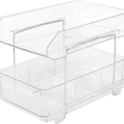 P-87213233577260-20260406095459.webp Unyqoos® Transparante acryl organizer met twee niveaus voor keuken en badkamer