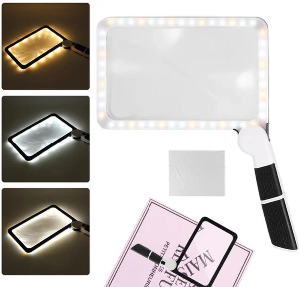 Unyqoos® Opvouwbare leesloep met LED-verlichting en drie modi voor senioren