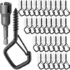 Unyqoos® Set van 18 Zwarte Schroefhaken met Veiligheidsgesp voor Diverse Ophangmogelijkheden