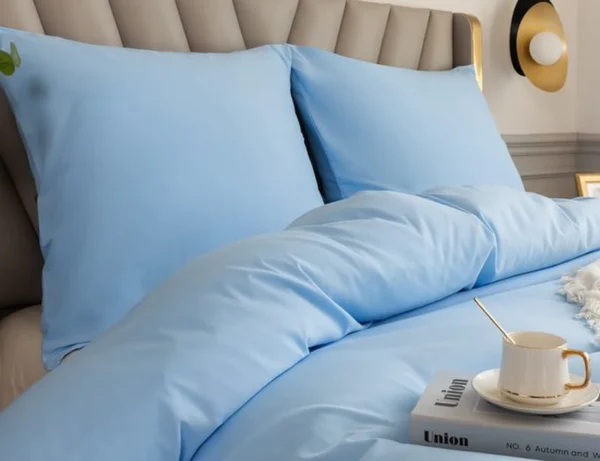 Unyqoos® Lichtblauw zomerbeddengoed set van microvezel met ritssluiting