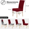 Unyqoos® Set van 6 elastische stoelhoezen voor eetkamerstoelen in bordeaux