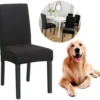 P-87213233635980-20260405184124.webp Unyqoos® Set van 4 Stretchbare Stoelhoezen voor Eetkamerstoelen in Zwart Fluweel