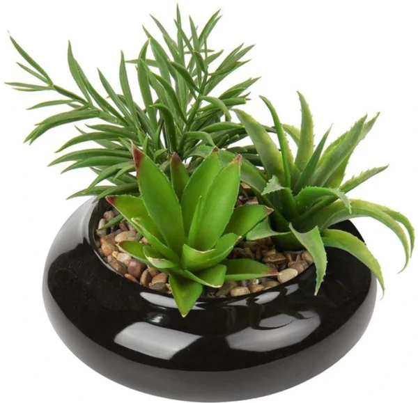 Unyqoos® Decoratieve kunstvetplant in stijlvolle keramische pot voor elke ruimte