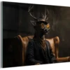 Unyqoos® Moderne wanddecoratie met hert in pak en zonnebril voor woonkamer