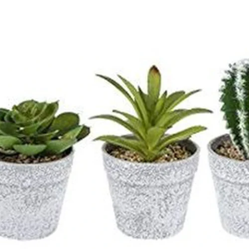 P-87213233662920-20260405135250.webp Unyqoos® Set van vijf kunstplanten in grijze pot voor sfeervolle decoratie thuis of op kantoor