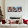 P-87213233665201-20260406123118.webp Unyqoos® Set van drie winterse canvas schilderijen met houten frame voor wanddecoratie