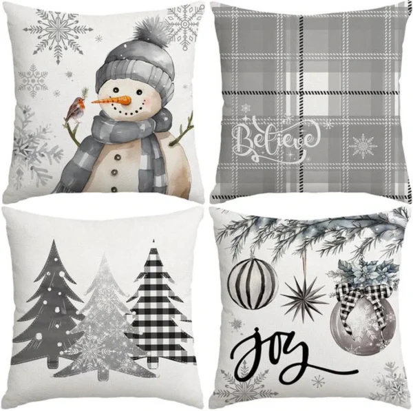 P-87213233665820-20260406110925.webp Unyqoos® Set van 4 decoratieve kussenslopen voor winterse kerstdecoratie