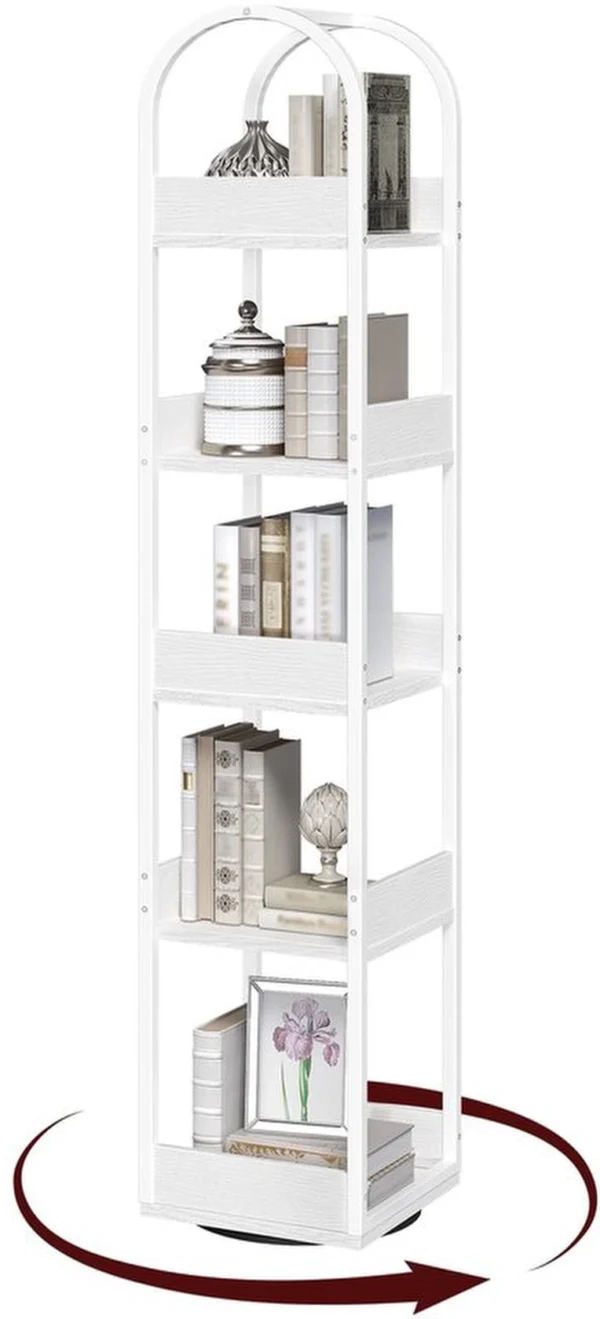 Unyqoos® Draaibaar boekenkast met vijf niveaus voor optimaal ruimtegebruik
