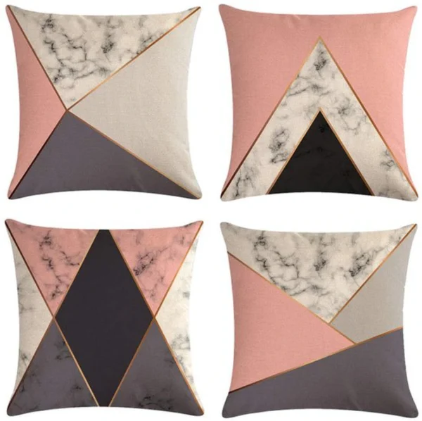 Unyqoos® Set van vier decoratieve kussenhoezen van katoen en linnen voor huis en kantoor