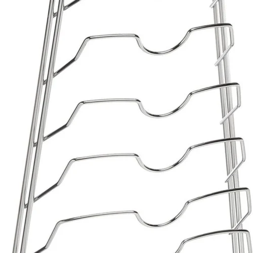 Unyqoos® Ruimtebesparende chroom pannendekselhouder voor kastdeuren en -lades