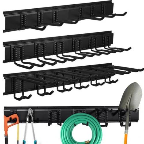 P-87213233716230-20260406102240.webp Unyqoos® Wandgemonteerd Gereedschapsrek voor Garage en Tuin met Verstelbare Haken