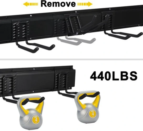 P-87213233716236-20260406102252.webp Unyqoos® Wandgemonteerd Gereedschapsrek voor Garage en Tuin met Verstelbare Haken