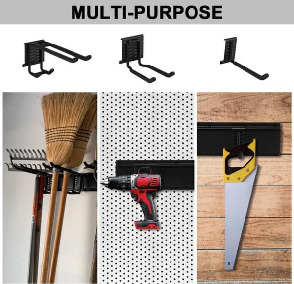 P-87213233716237-20260406102259.webp Unyqoos® Wandgemonteerd Gereedschapsrek voor Garage en Tuin met Verstelbare Haken