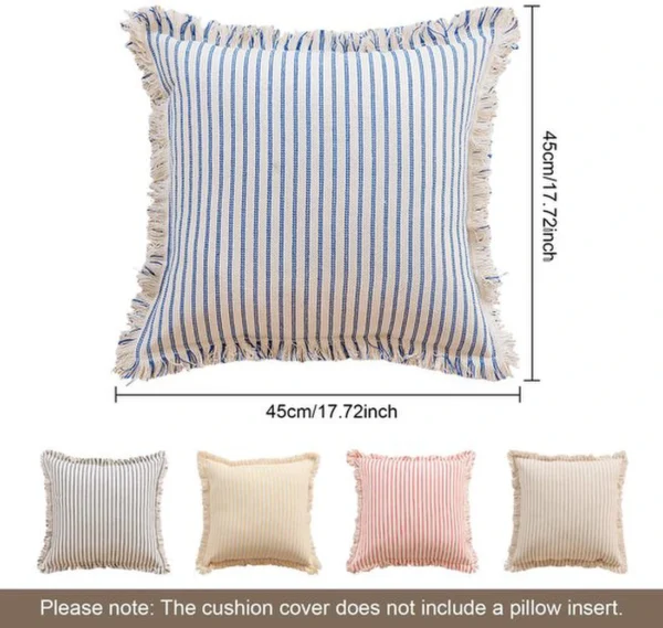 Unyqoos® Set van twee decoratieve kussenhoezen met boho strepen voor huisdecoratie