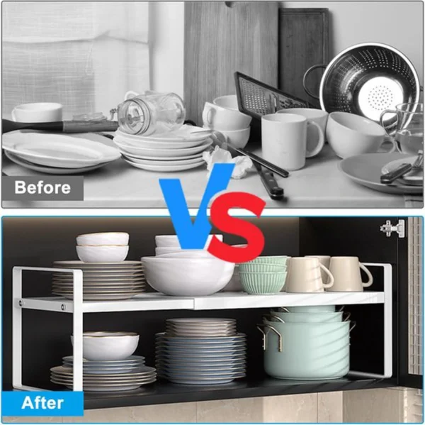 P-87213233741502-20260406094437.webp Unyqoos® Uitbreidbare Keuken- en Badkamer Organizer Rekken Set voor Efficiënte Opslag