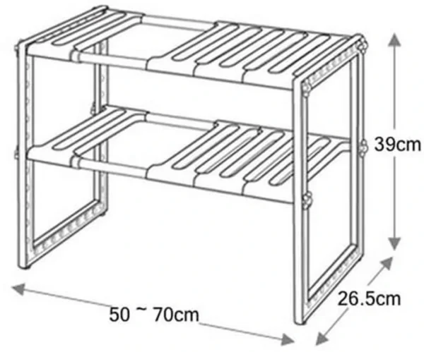 Unyqoos® Verstelbaar Ruimtebesparend Keukenrek met 10 Planken voor Onder de Goosteen