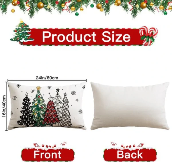 Unyqoos® Set van vier kerstkussenhoezen met feestelijke prints voor elke ruimte