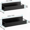 Unyqoos® Magnetische Keuken Organizer Planken voor IJzeren Oppervlakken, Kruidenrek Set van 2 Stuks in Zwart