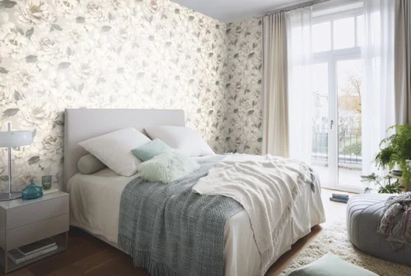 Unyqoos® Romantisch bloemenbehang in pastelkleuren voor elke ruimte in huis