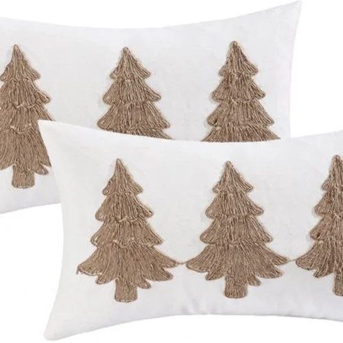 P-87213233824690-20260406112753.webp Unyqoos® Set van 2 winterse kussenhoezen met kerstmotief en borduurwerk