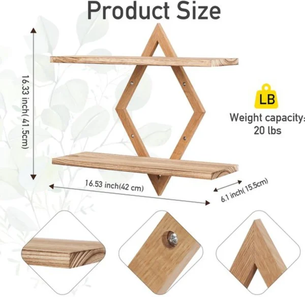 P-87213233828101-20260406080911.webp Unyqoos® Stijlvolle wandplanken set met diamantvormig design voor moderne inrichting