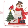 Unyqoos® Houten Sneeuwpop Decoratie met Vogel voor Kerstmis als Cadeau en Sfeermaker