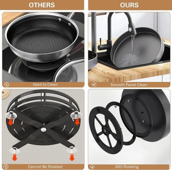 Unyqoos® Metalen 360° Draaibaar Kruidenrek met Twee Niveaus voor Keukenorganisatie