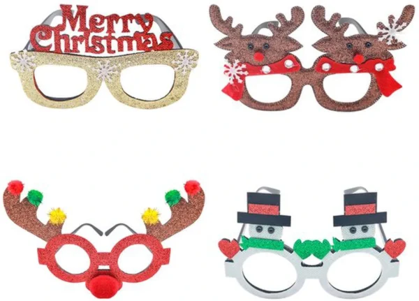 P-87213233854390-20260406093615.webp Unyqoos® Set van vier feestelijke brillen voor kerstdecoratie en fotosessies