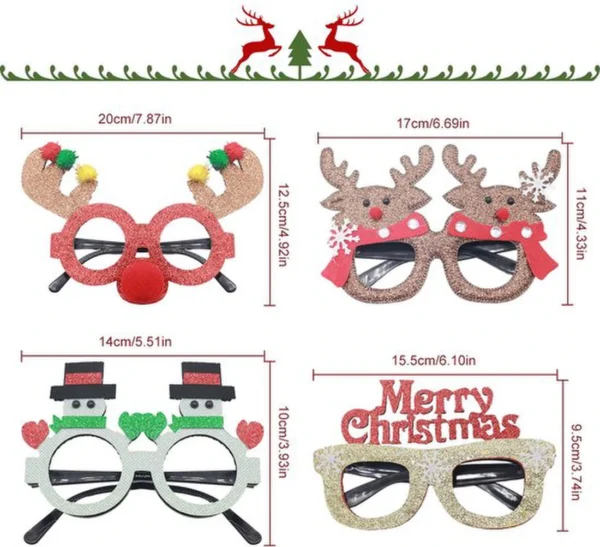 P-87213233854396-20260406093636.webp Unyqoos® Set van vier feestelijke brillen voor kerstdecoratie en fotosessies