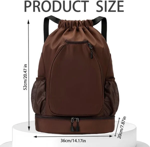 Unyqoos® Veelzijdige en Waterdichte Gymtas met Trekkoord, Tennisrugzak en Schoenenvak voor Sport en Reizen