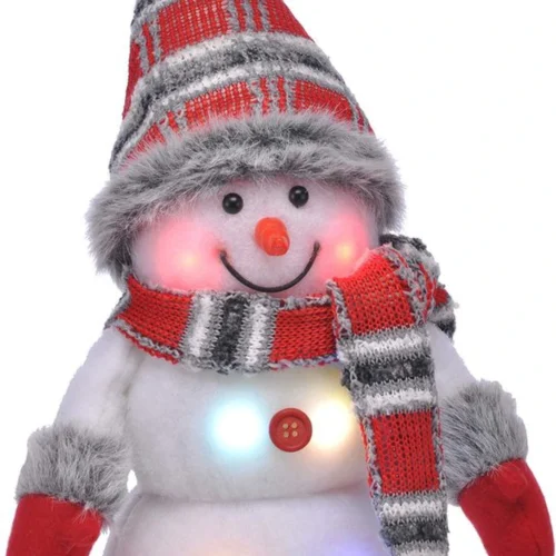 Unyqoos® Lichtgevende sneeuwpop decoratie met kleurrijke LEDs voor binnengebruik